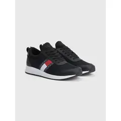 TOMMY HILFIGER - Zapatillas Flexibles Estilo Running Con Logo Negro