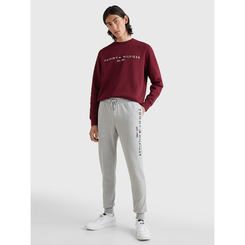 TOMMY HILFIGER - Joggers Branded Orgánic Cotton Gris Tommy Hilfiger