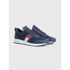TOMMY HILFIGER - Zapatillas Flexibles Estilo Running Con Logo Azul