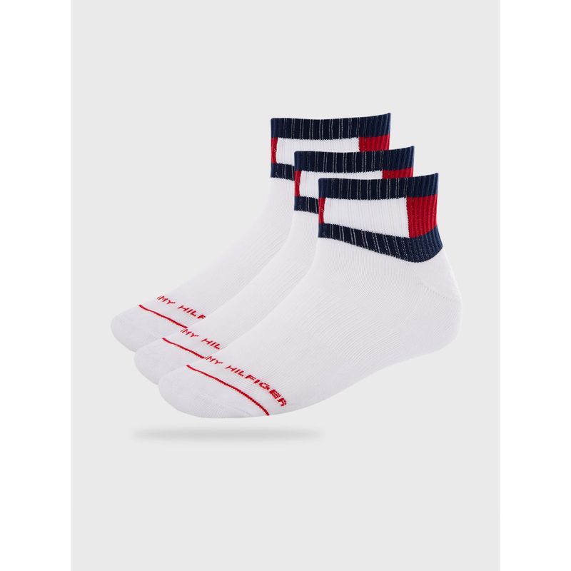 TOMMY HILFIGER - Pack De 3 Pares De Calcetines Sport Logo Blanco Tommy Hilfiger