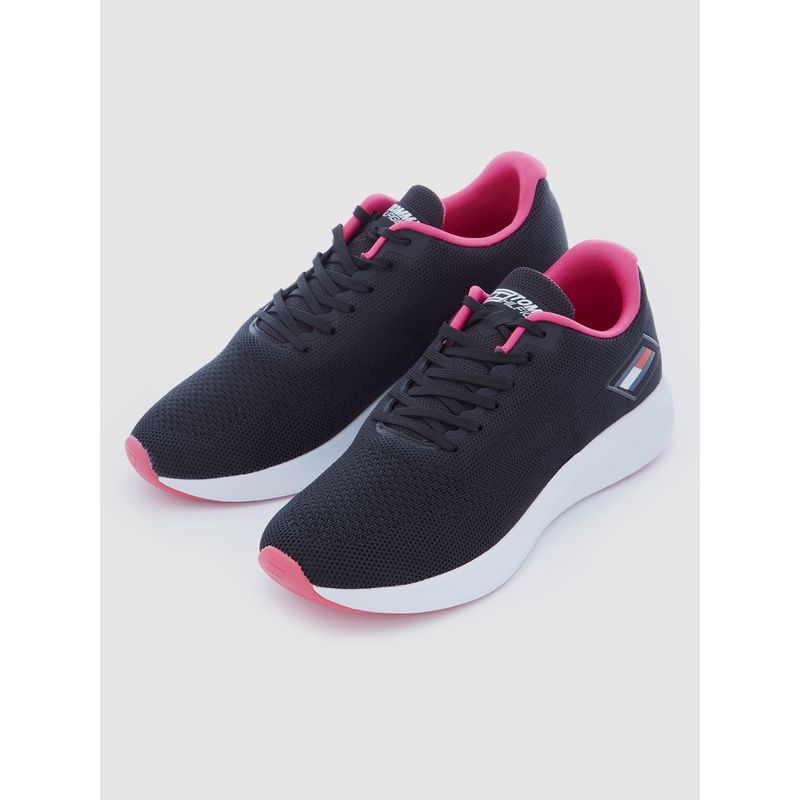 TOMMY HILFIGER - Zapatilas Sports De Punto Con Logo Negro Tommy Hilfiger