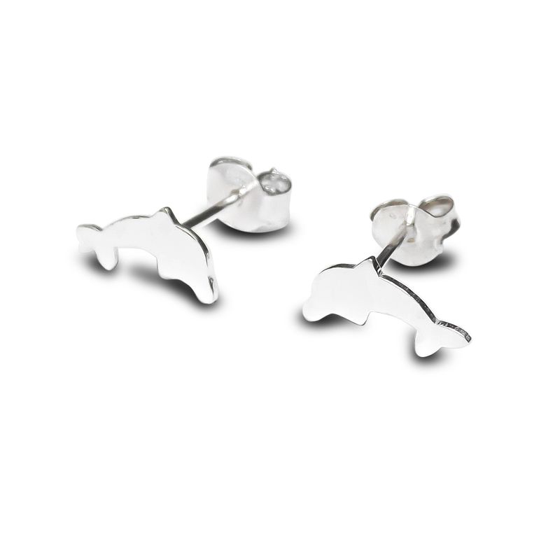 ANDREA COGGIOLA JOYAS - Aros Delfín Plano Mini Plata Fina Ley 925