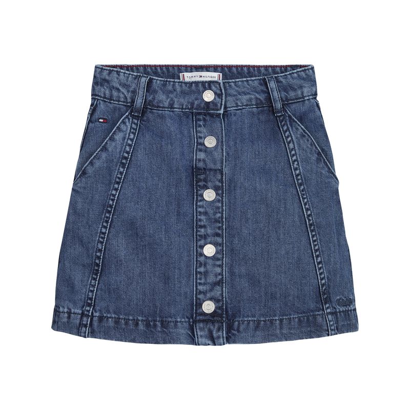 TOMMY HILFIGER - Falda Denim Con Botones Azul Tommy Hilfiger