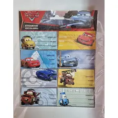 RHEIN - Set etiquetas escolares adhesivas para nombres diseño Cars