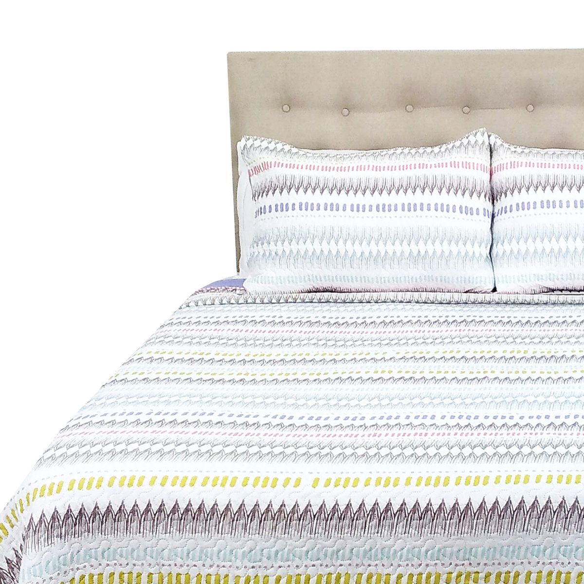 CHANTILLY - Cubrecama Microfibra Estampado Trazos 1.5 Plazas CHANTILLY