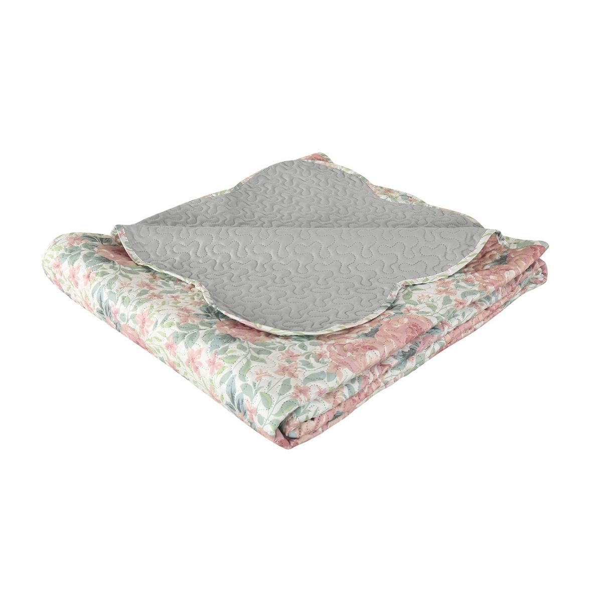 CHANTILLY - Cubrecama Microfibra Estampado Rozas 2 Plazas CHANTILLY