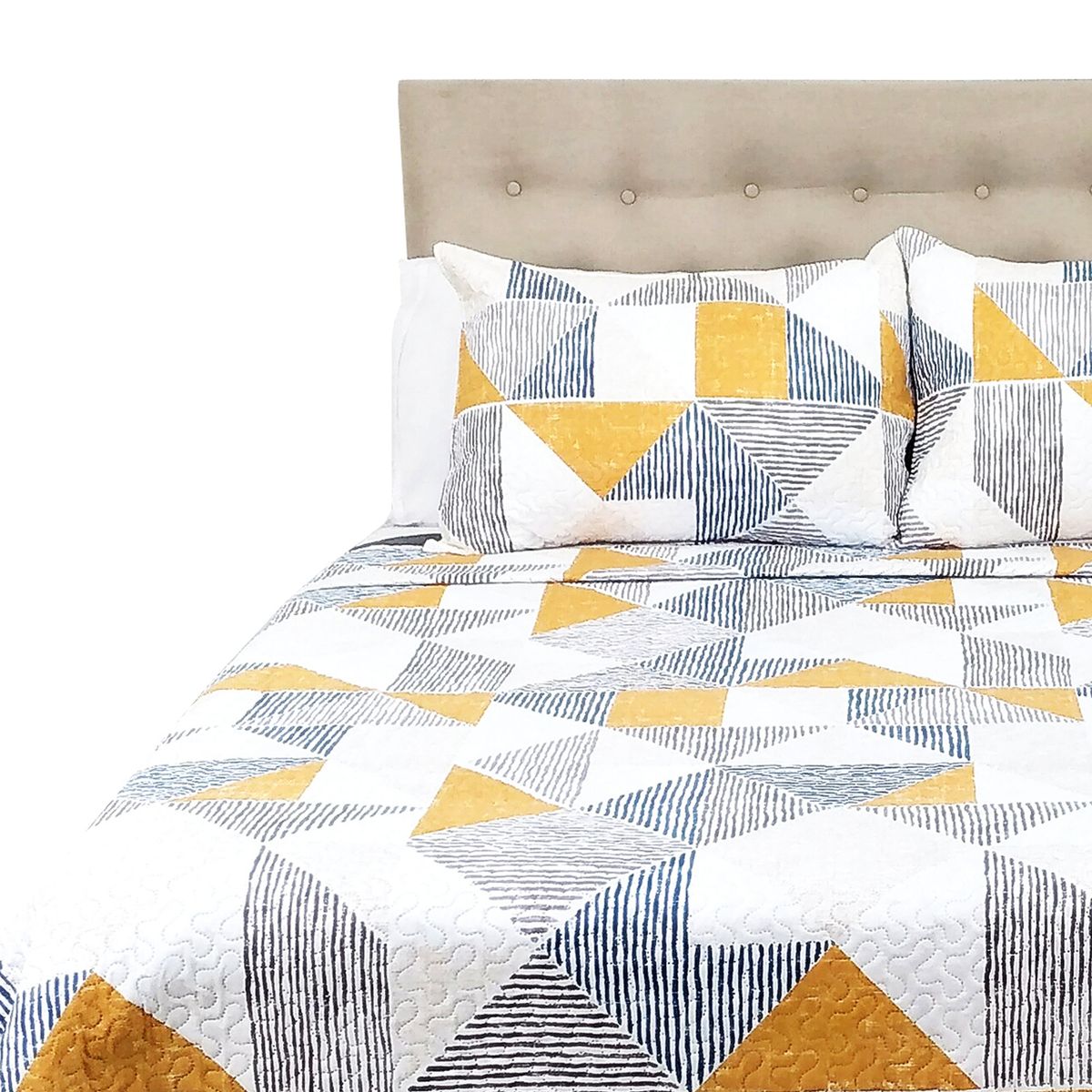 CHANTILLY - Cubrecama Microfibra Estampado Texturas 2 Plazas CHANTILLY