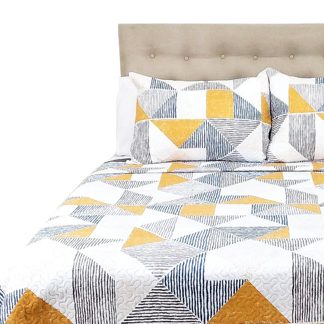 CHANTILLY - Cubrecama Microfibra Estampado Texturas 2 Plazas CHANTILLY