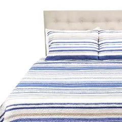 CHANTILLY - Cubrecama Microfibra Estampado Lineas 2.5 Plazas