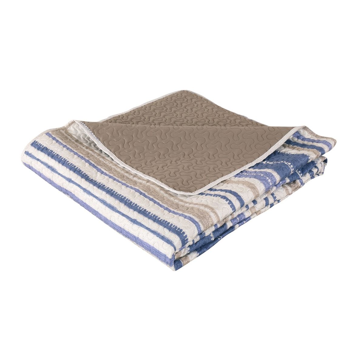 CHANTILLY - Cubrecama Microfibra Estampado Lineas 2.5 Plazas CHANTILLY