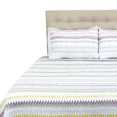 CHANTILLY - Cubrecama Microfibra Estampado Trazos 2 Plazas