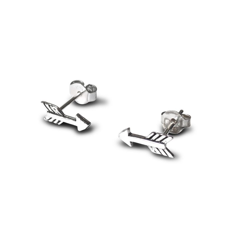 ANDREA COGGIOLA JOYAS - Aros Flecha Mini Plata Fina Ley 925.-
