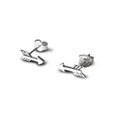 ANDREA COGGIOLA JOYAS - Aros Flecha Mini Plata Fina Ley 925.-