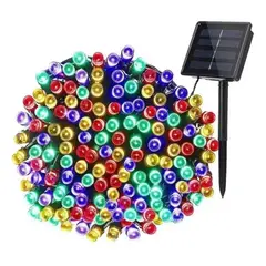 GENERICO - Luces 100 Led Guirnalda Solar Colores 20 Metros Decoracion