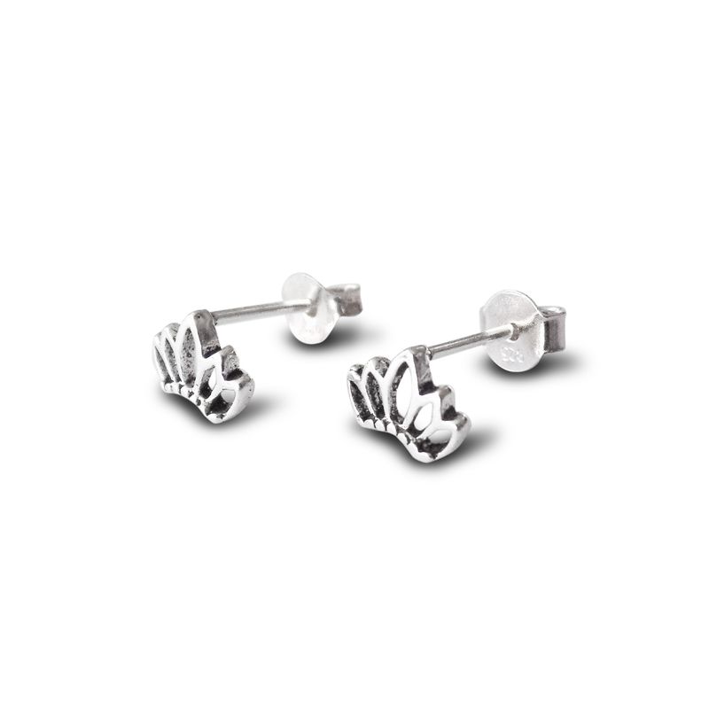 ANDREA COGGIOLA JOYAS - Aros Flor Loto Mini Plata Fina Ley 925.