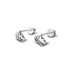 ANDREA COGGIOLA JOYAS - Aros Flor Loto Mini Plata Fina Ley 925.