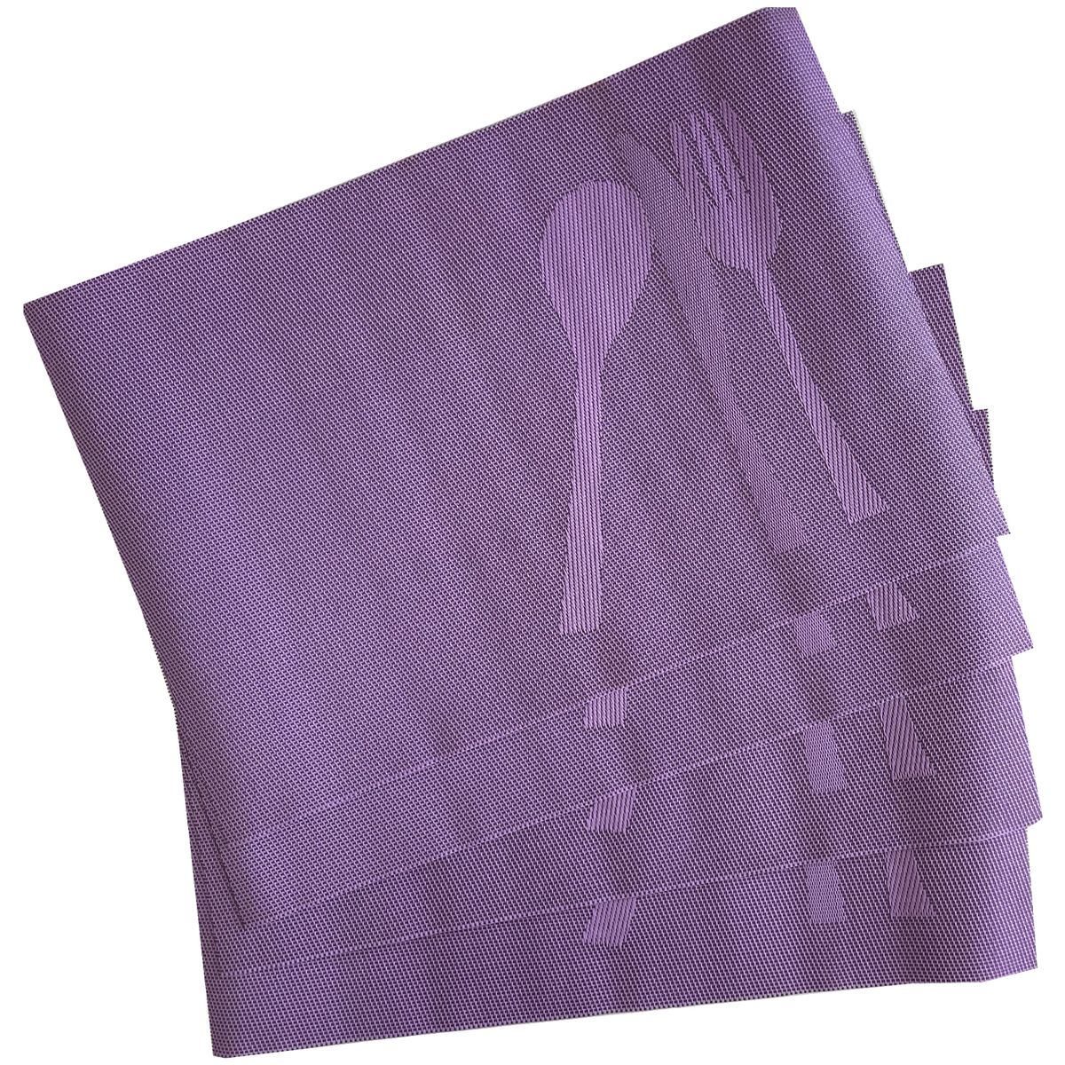 MALLORCA - Set de Individuales Decorativo Cubierto 4 Piezas Morado