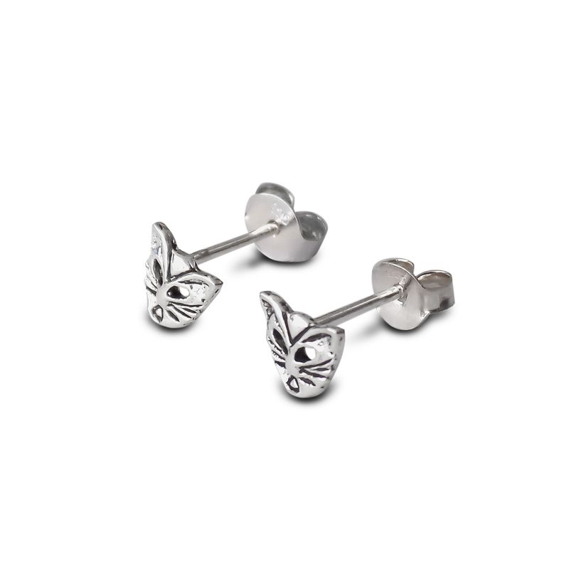 ANDREA COGGIOLA JOYAS - Aros Carita Gato Mini Plata Fina Ley 925
