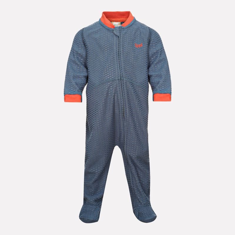 LIPPI Enterito Baby Boy Saltamontes Nano-F Full Zip Onesie Azul