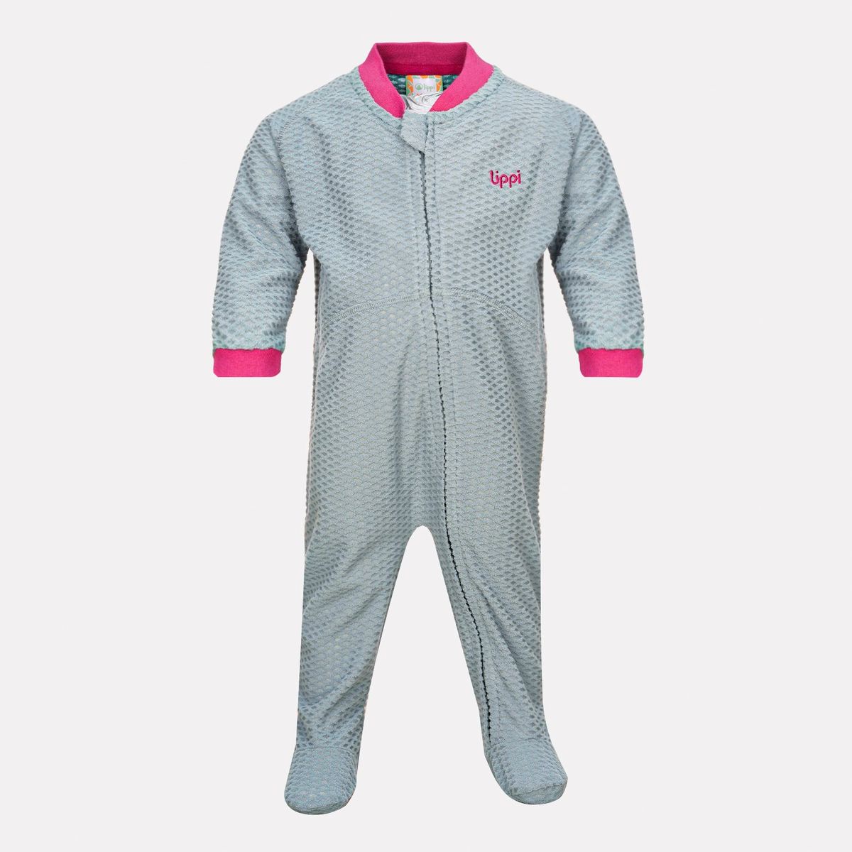 LIPPI - Enterito Baby Girl Saltamontes Nano-F Full Zip Onesie Print Malva Lippi