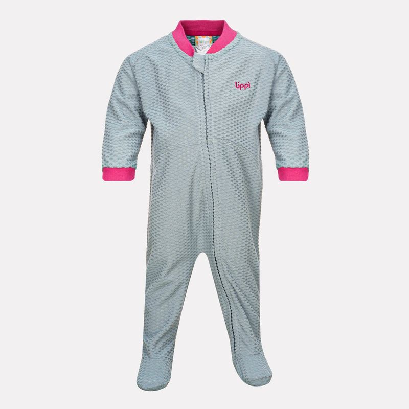 LIPPI - Enterito Baby Girl Saltamontes Nano-F Full Zip Onesie Jade Oscuro Lippi