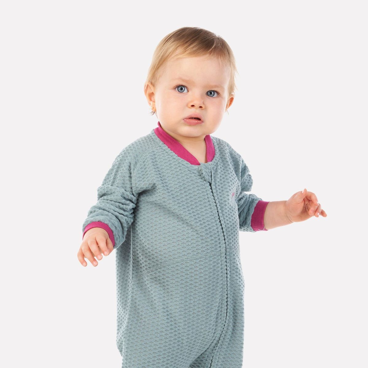 LIPPI - Enterito Baby Girl Saltamontes Nano-F Full Zip Onesie Print Malva Lippi