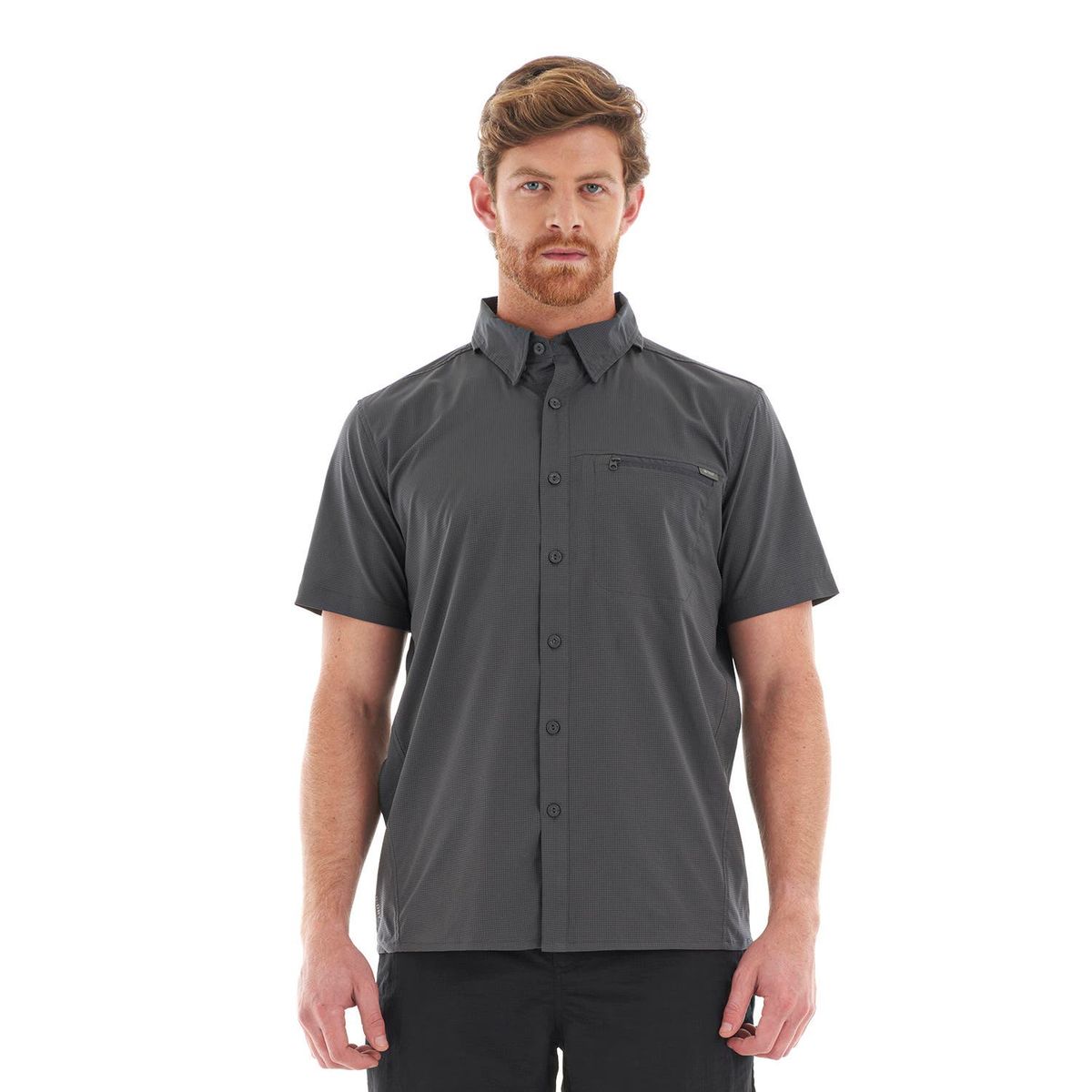 LIPPI - Camisa Hombre Rosselot Short Sleeve Q-Dry Shirt Gris Oscuro Lippi