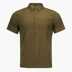 LIPPI - Camisa Hombre Rosselot Short Sleeve Q-Dry Shirt Oliva Oscuro