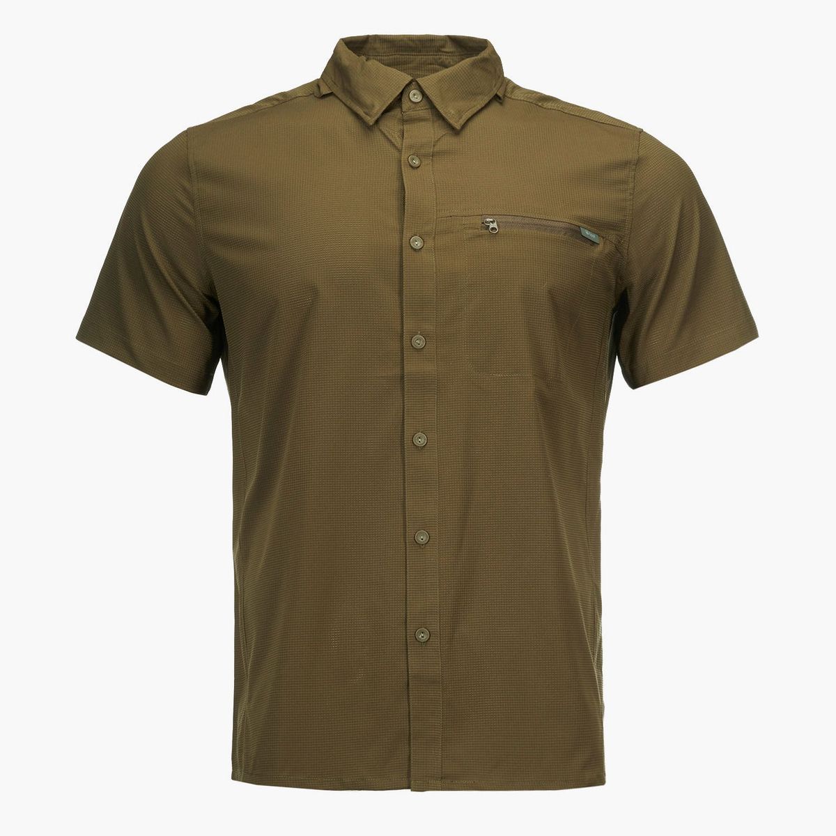 LIPPI - Camisa Hombre Rosselot Short Sleeve Q-Dry Shirt Oliva Oscuro Lippi