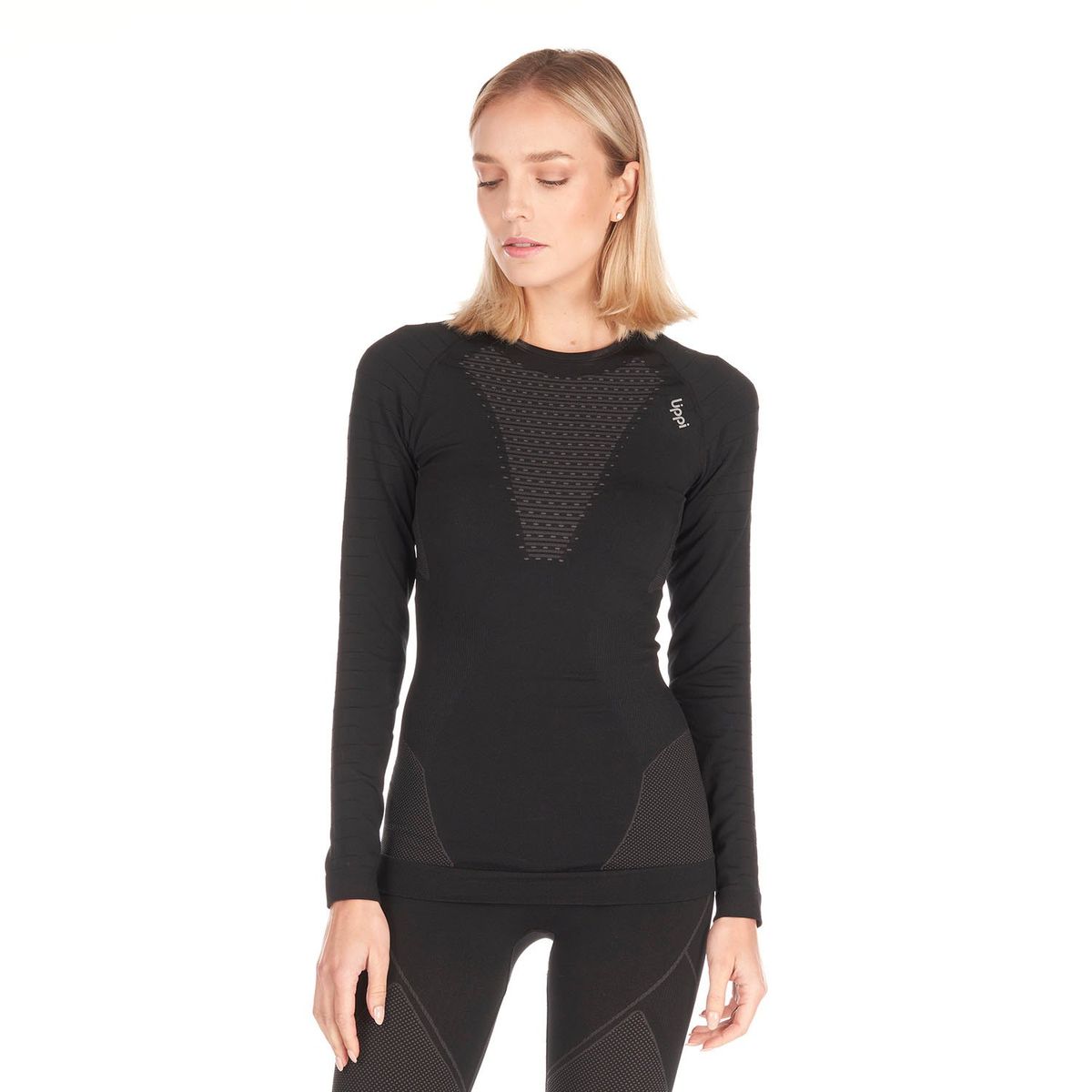 LIPPI - Primera Capa Mujer Skintec 2000 seamless top Negro Grafito Lippi