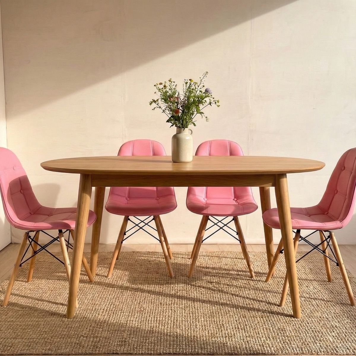 CORI CORI - Silla Capitonné Eames Ecocuero Rosa