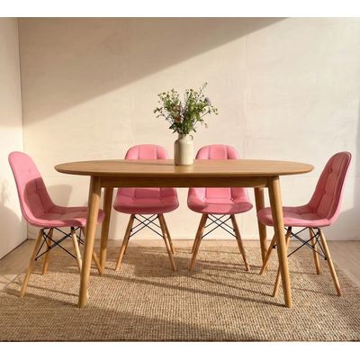 Imagen 2 del producto Silla Capitonné Eames Ecocuero Rosa