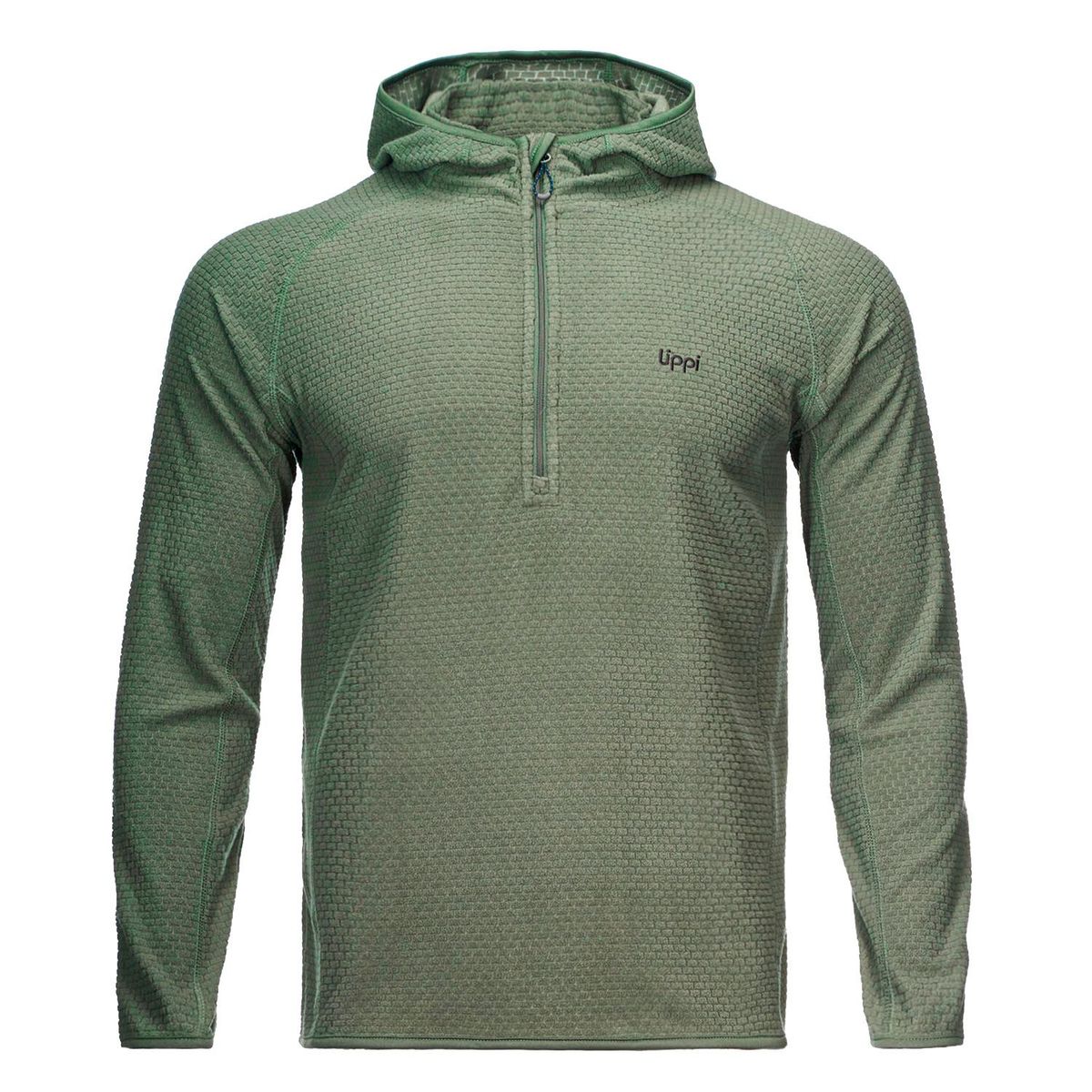 LIPPI - Poleron Hombre Jacaranda Nano-F 14 Zip Hoody Verde Grisaceo Lippi