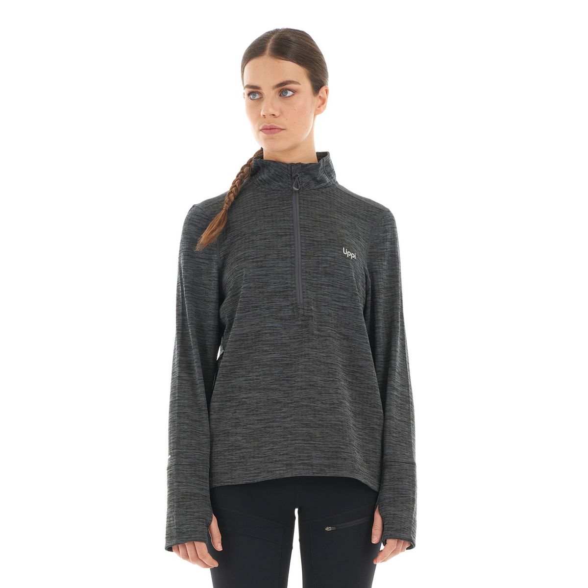 LIPPI - Poleron Mujer Just Move Nano-F 14 Zip Grafito Lippi