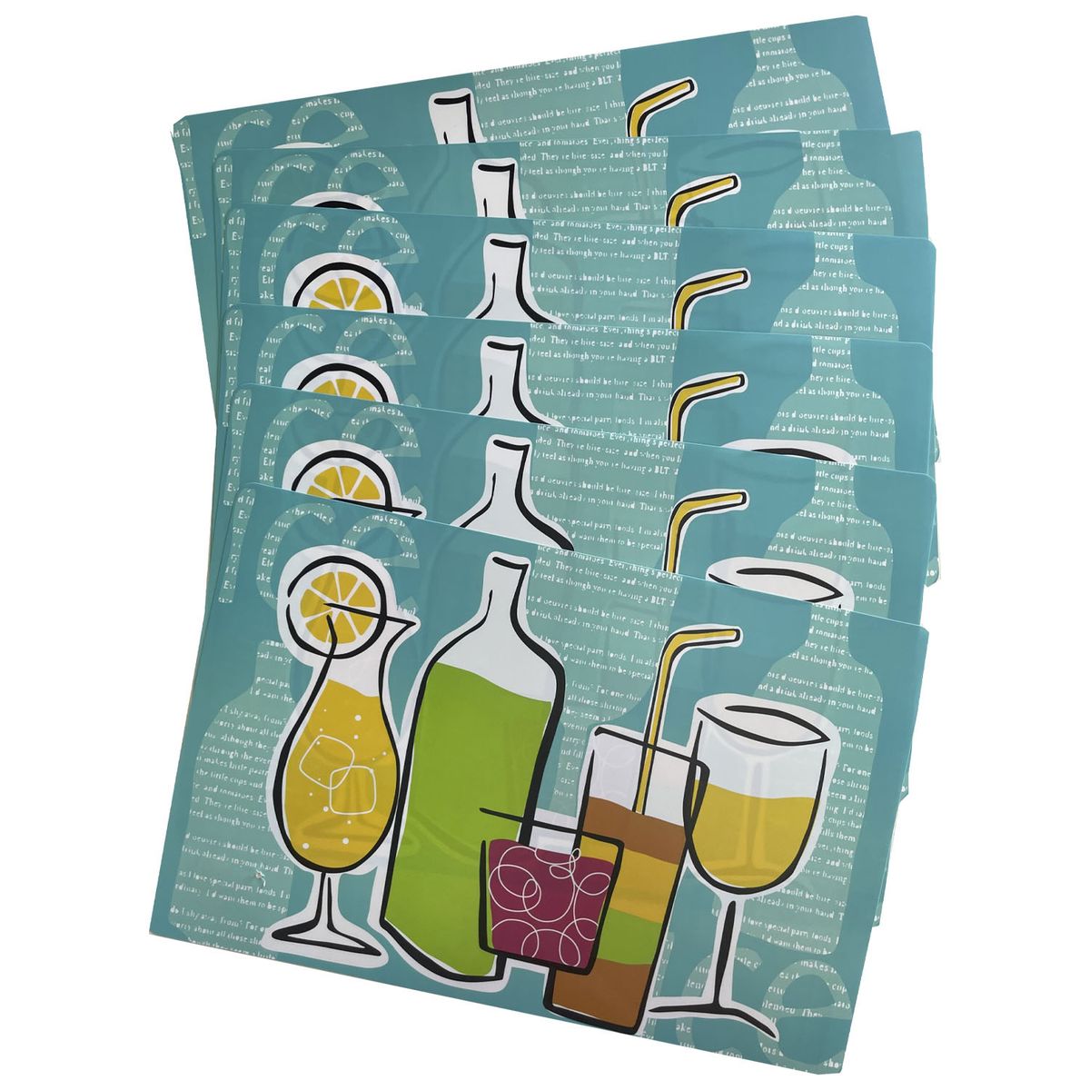 MALLORCA - Set de Individuales Decorativo Cocktail 6 Piezas