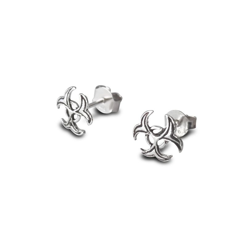 ANDREA COGGIOLA JOYAS - Aros Biohazard Mini Plata Fina Ley 925
