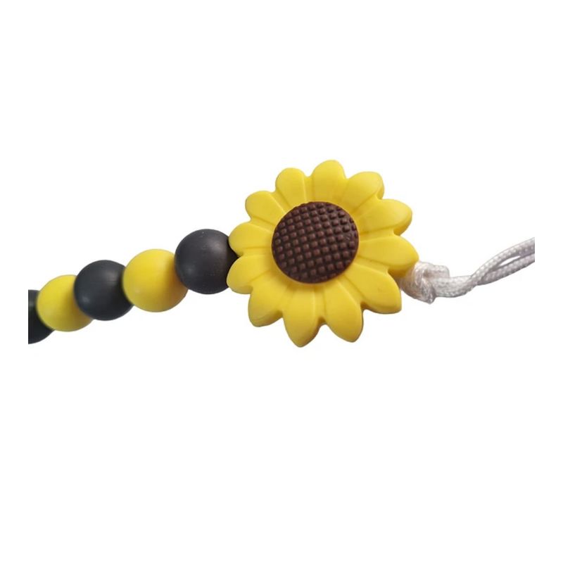 GENERICO - Porta Chupete De Silicona Flor Amarillo