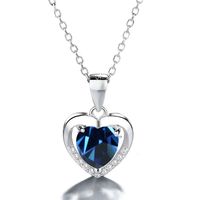 Collar Con Colgante Plata 925 Corazón Circones Elegante Joya Mujer