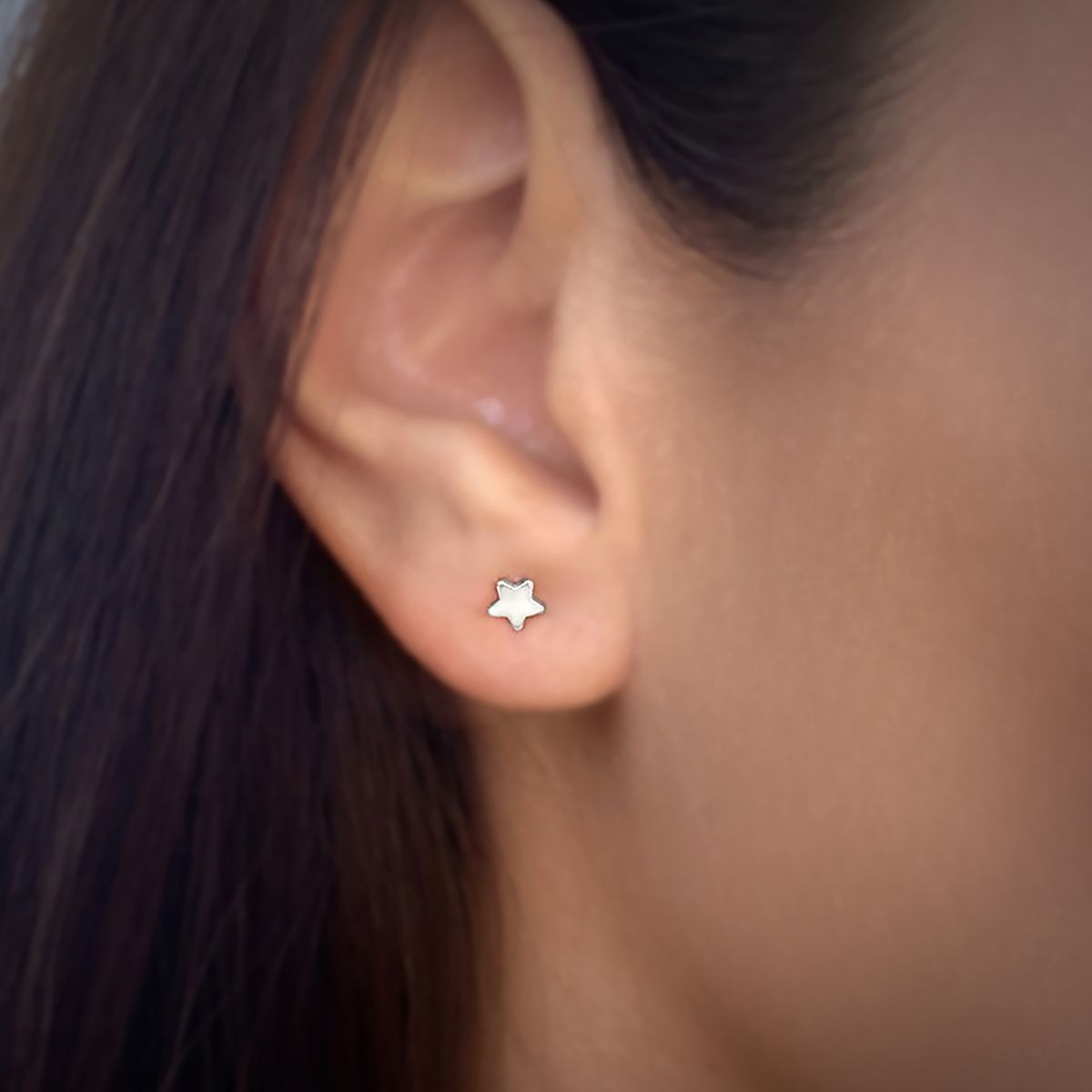 ANDREA COGGIOLA JOYAS - Aros Estrella Mini 4mm Plata Fina 925