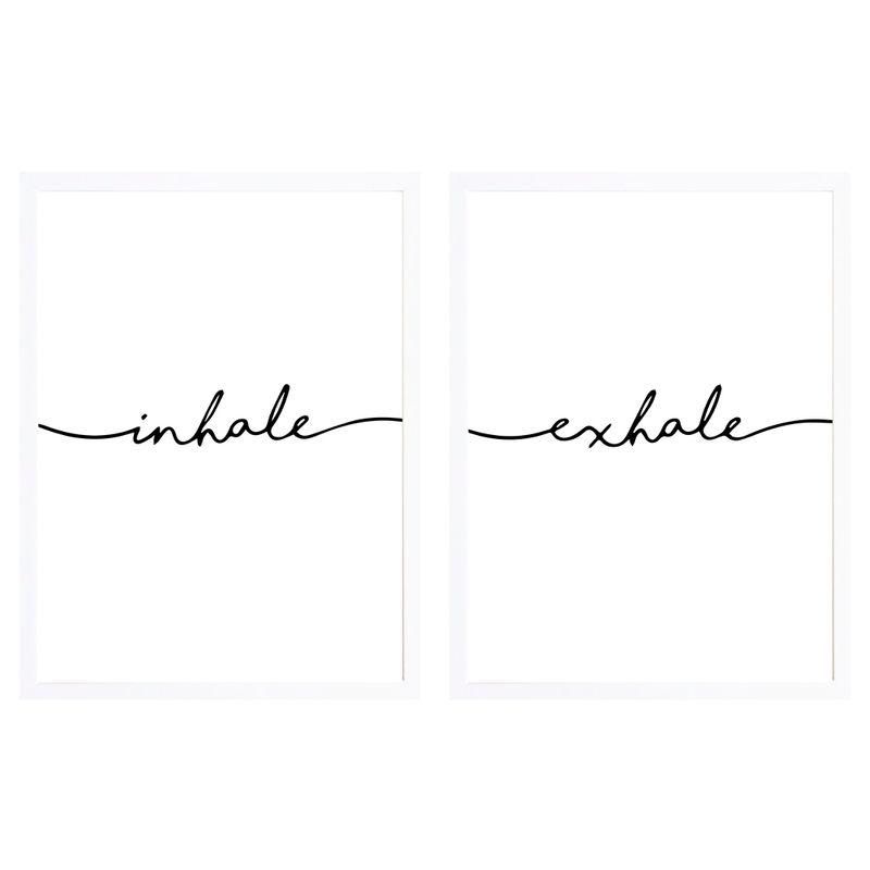 PAPEL ILUSTRADO - Set 2 Cuadros Inhale-Exhale  30X40 Blanco