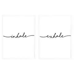 PAPEL ILUSTRADO - Set 2 Cuadros Inhale-Exhale 30X40 Blanco