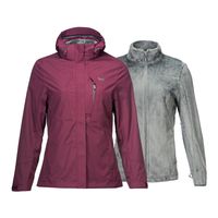 Chaqueta Mujer Tres Cruces Fusion-3 Hoody Jacket Vino Gris Oscuro