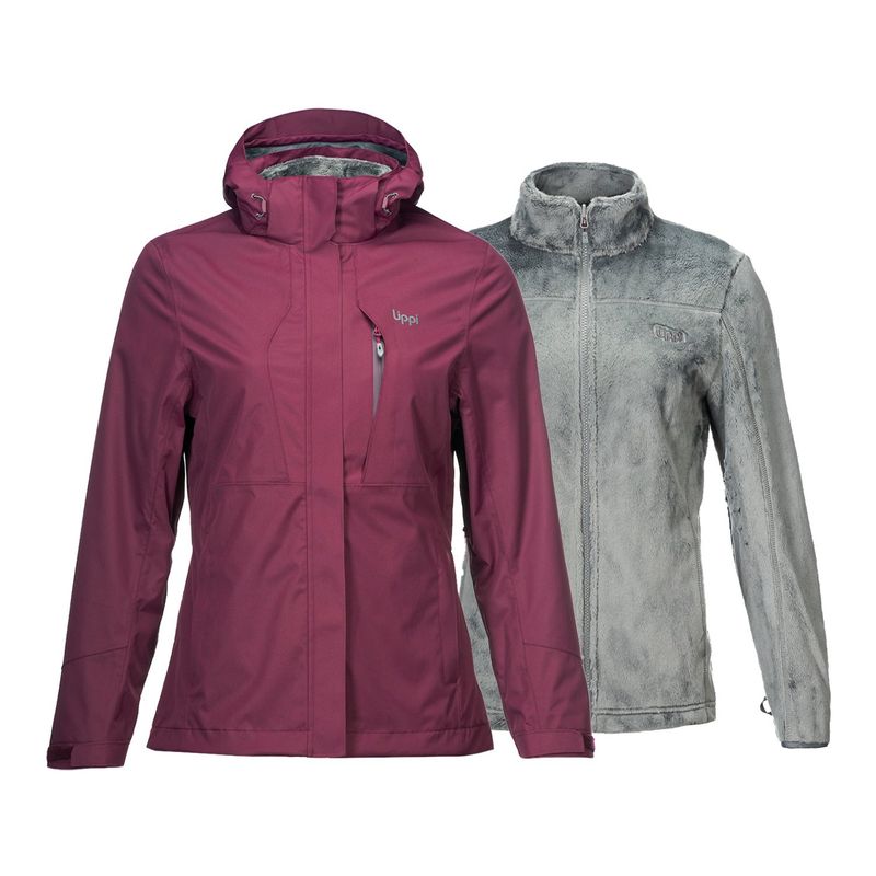 LIPPI - Chaqueta Mujer Tres Cruces Fusion-3 Hoody Jacket Azul Piedra Rosa Oscuro Lippi