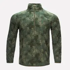 LIPPI - Poleron Hombre Jacaranda Nano-F 14 Zip Print Verde Musgo