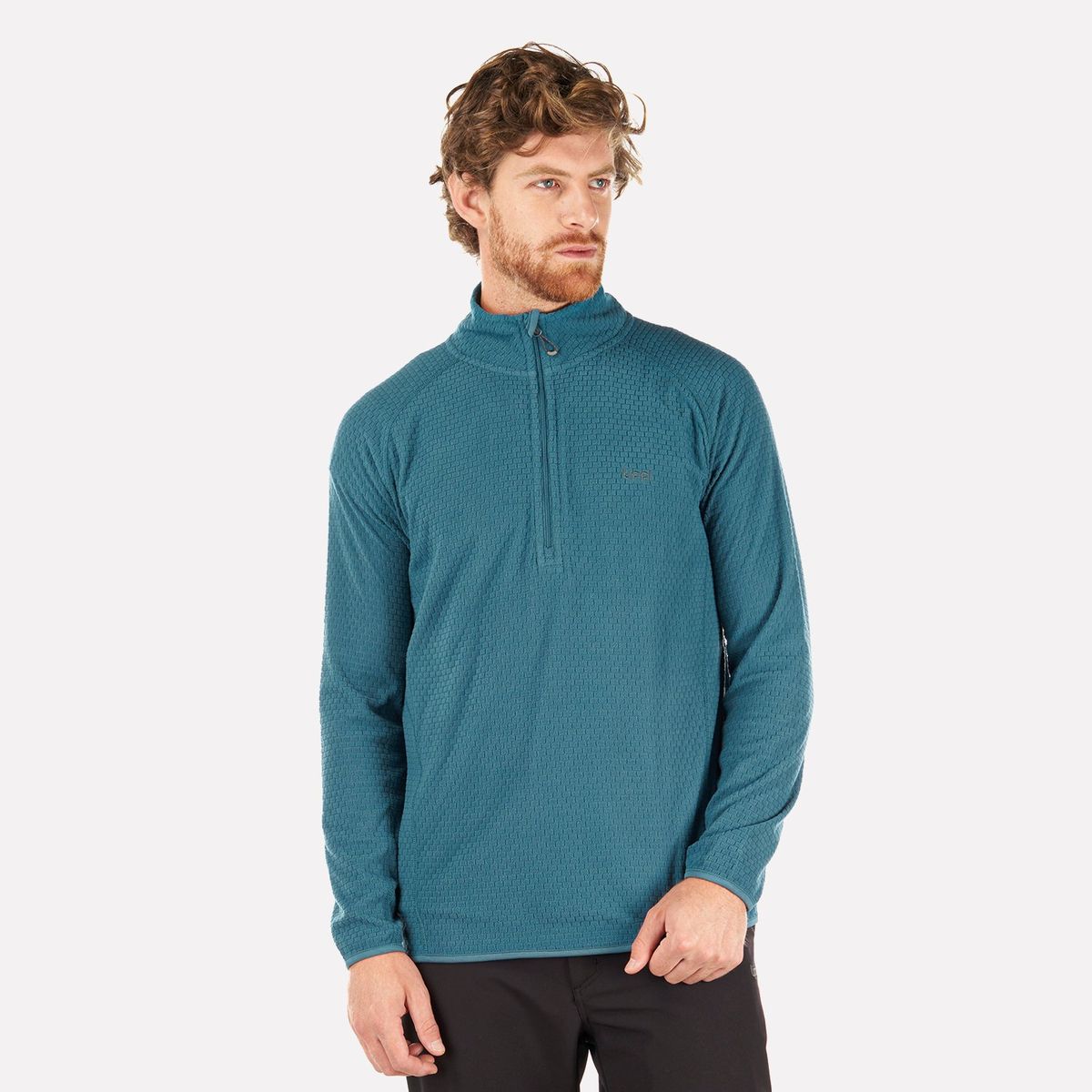 LIPPI - Poleron Hombre Jacaranda Nano-F 14 Zip Print Verde Musgo Lippi