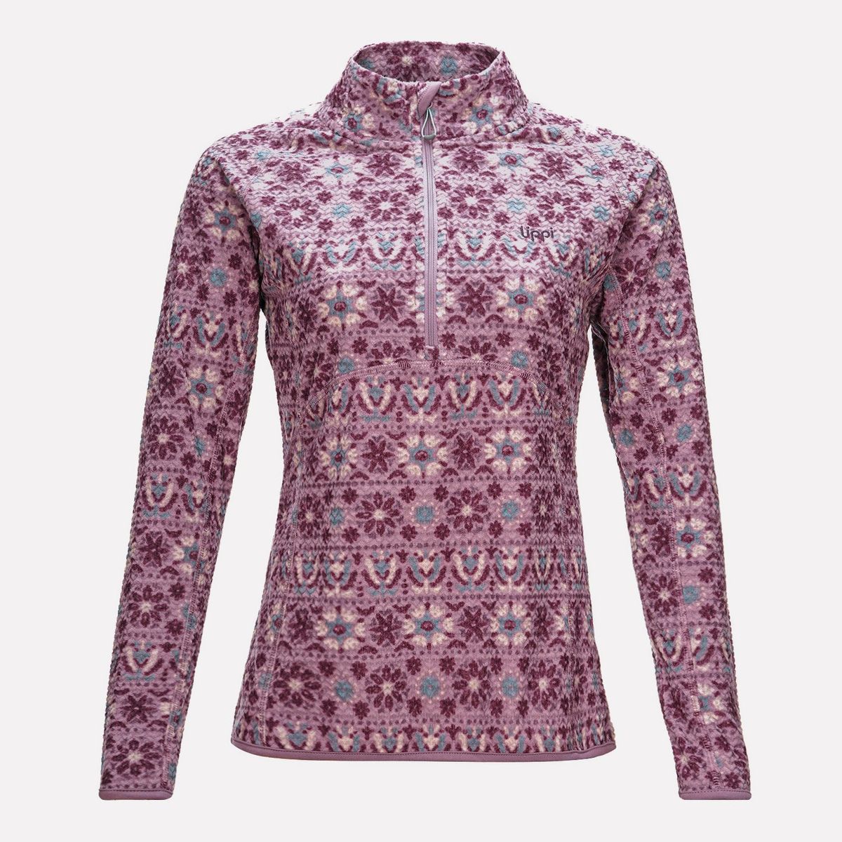 LIPPI - Poleron Mujer Jacaranda Nano-F 14 Zip Print Palo Rosa Lippi
