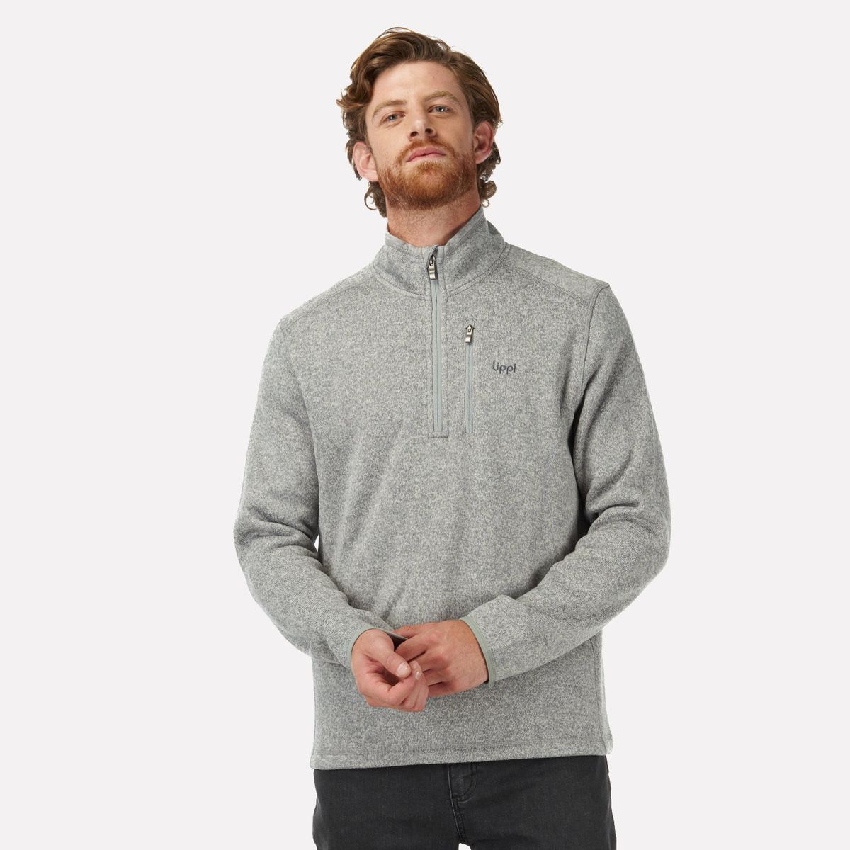 LIPPI - Poleron Hombre Coronado Therm-Pro Pullover Melange Gris Medio Lippi