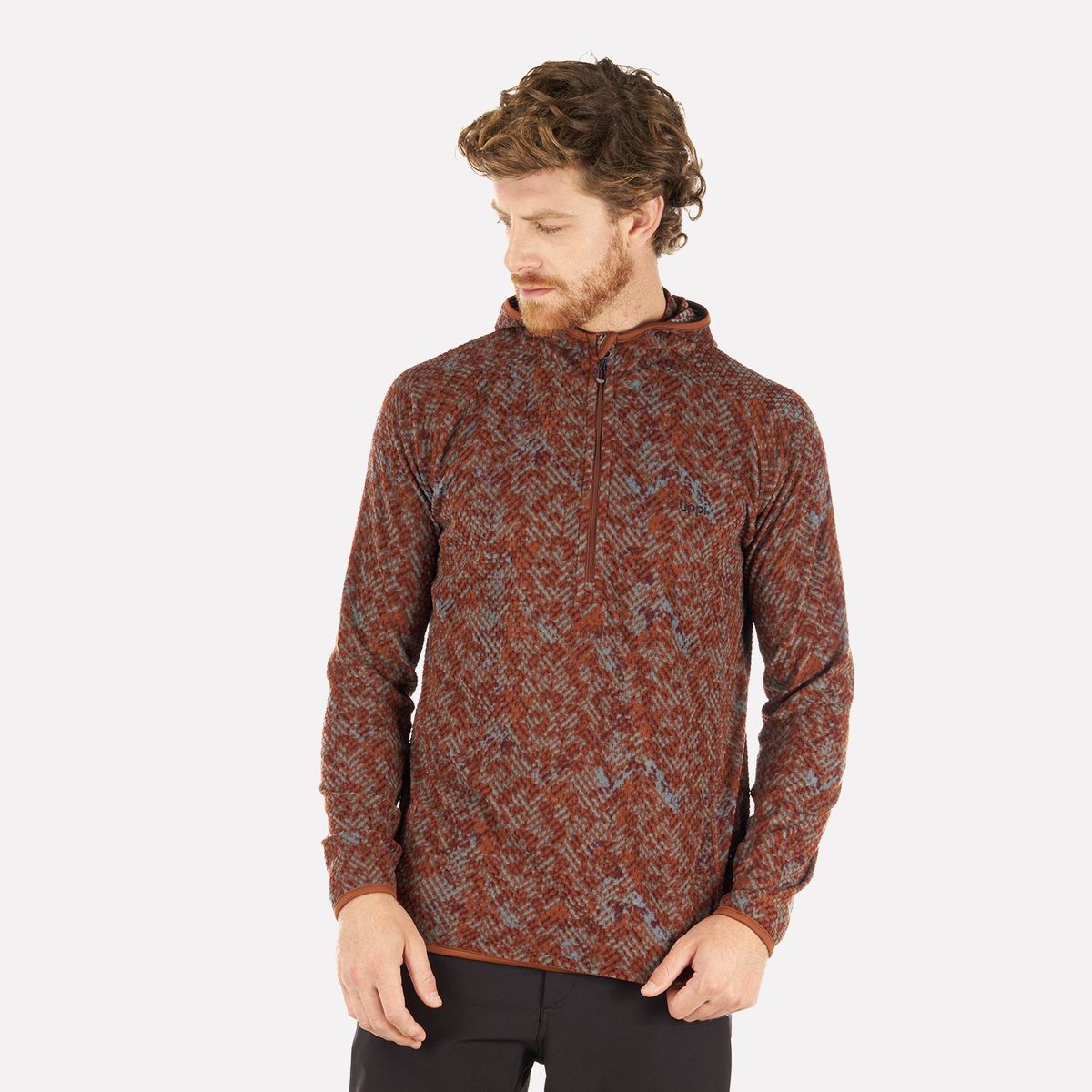 LIPPI - Poleron Hombre Jacaranda Nano-F 14 Zip Hoody Vino Lippi