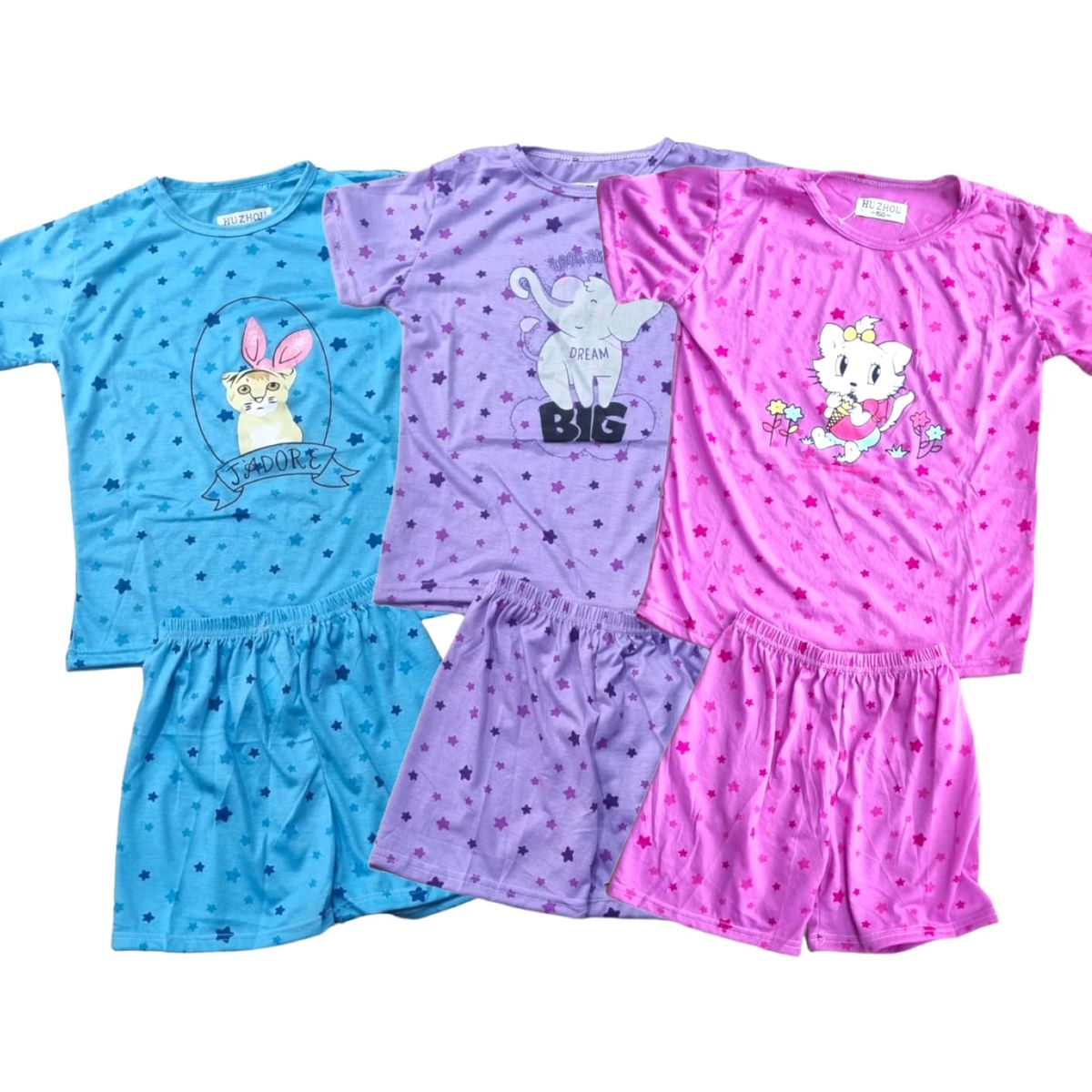 AGW - Pack 3 Pijamas Niña Manga Corta Algodón.