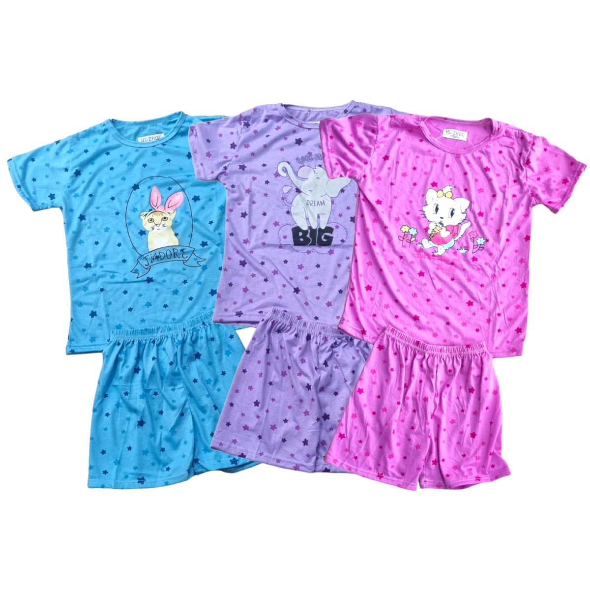 AGW - Pack 3 Pijamas Niña Manga Corta Algodón.